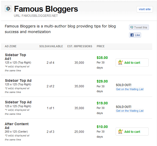 famous bloggers buysellads