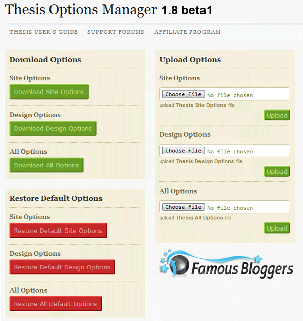 thesis options manager 18