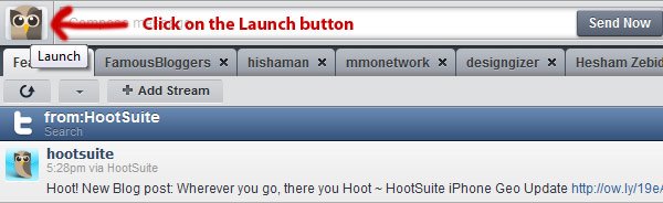 hootsuite launch button