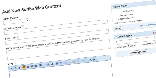 scribe web content