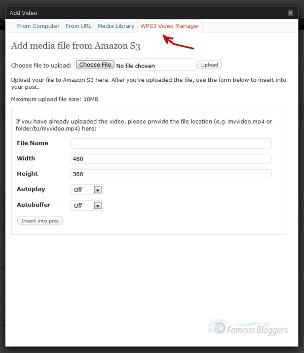 Add media file from Amazon S3
