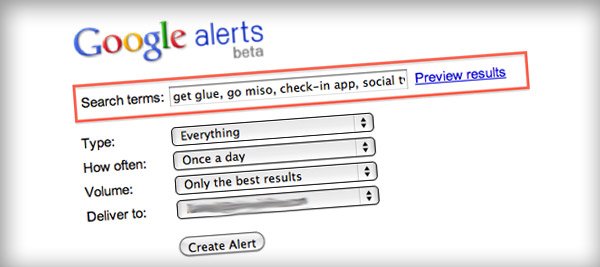 create google alerts