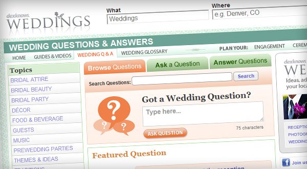 weddings questions and answers