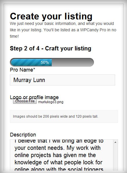 WPCandy pro setting up basic listing