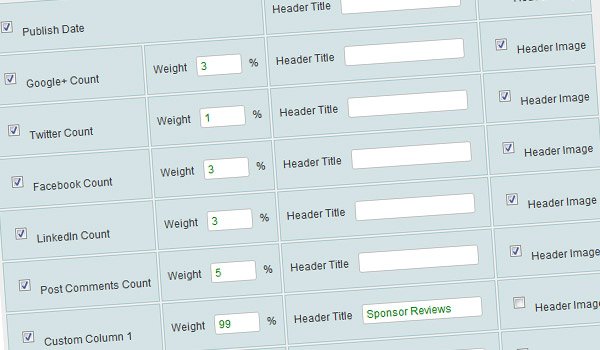 Enable/Disable Results Table Columns