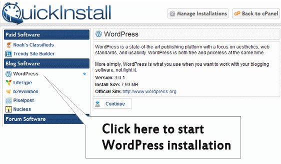 WordPress Quick Install